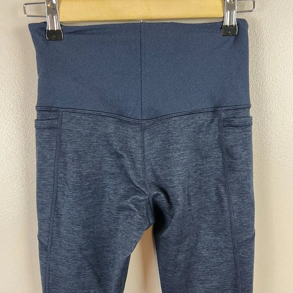 Athleta Exhale Stash Pocket Heel Tight Legging Size XS Blue Yoga Workout - Picture 10 of 12